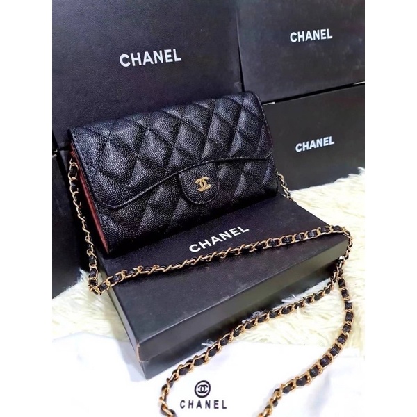 พร้อมส่งในไทย🌸กระเป๋าสะพายข้างชาแนล Chanel กระเป๋าสตางค์ชาแนล