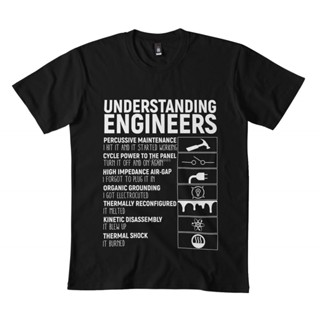 เสื้อยืด เสื้อคนอ้วน เสื้อยืด พิมพ์ลาย Understanding Engineers Classic ปรับแต่งได้แล้ว เสื้อยืดสีขาว