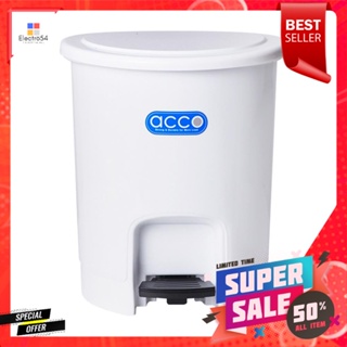 ถังขยะเหยียบกลม ACCO PASTEL 6L สีขาวROUND PEDAL DUSTBIN ACCO PASTEL 6L WHITE