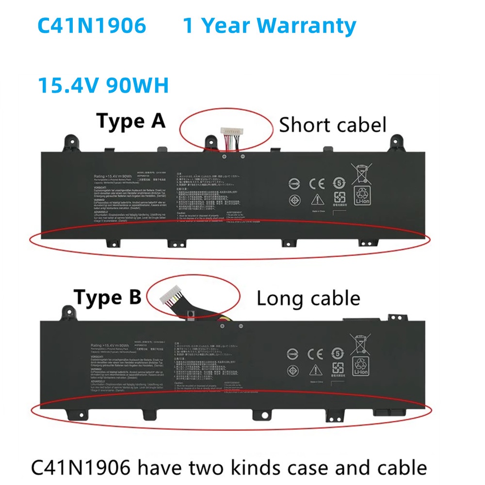 New C41N1906 Laptop Battery For ASUS GX550LWS GX550LXS FA506IU FA506IV FA506QR FA706IU FX506LU 15.4V