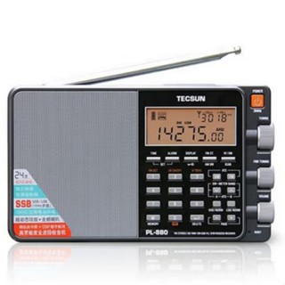 Tecsun PL-880 FM สเตอริโอ / MW / LW / SW SSB PLL ตัวรับสัญญาณวิทยุสังเคราะห์ แบบเต็มแบนด์