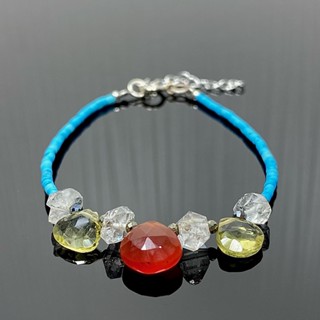 สร้อยข้อมือหินเจียรไนแท้ทั้งเส้น (Turquoise and mixed stone Bracelet)  #5