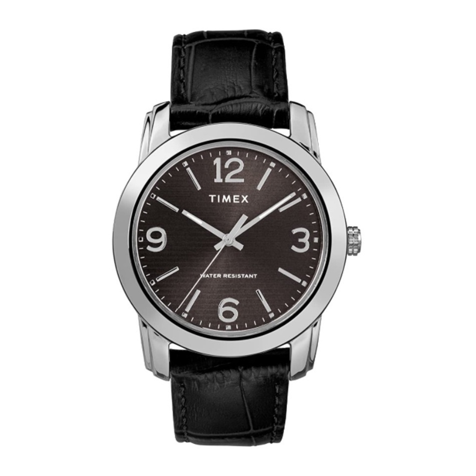 Timex TW2R86600 นาฬิกาข้อมือผู้ชาย สายหนัง สีดำ