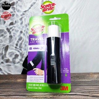 [Scotch-Brite] Travel Lint Roller 3 IN x 8.5 FT 30 Sheet ลูกกลิ้งกาวขจัดขุยและขนบนผ้า แบบพกพา