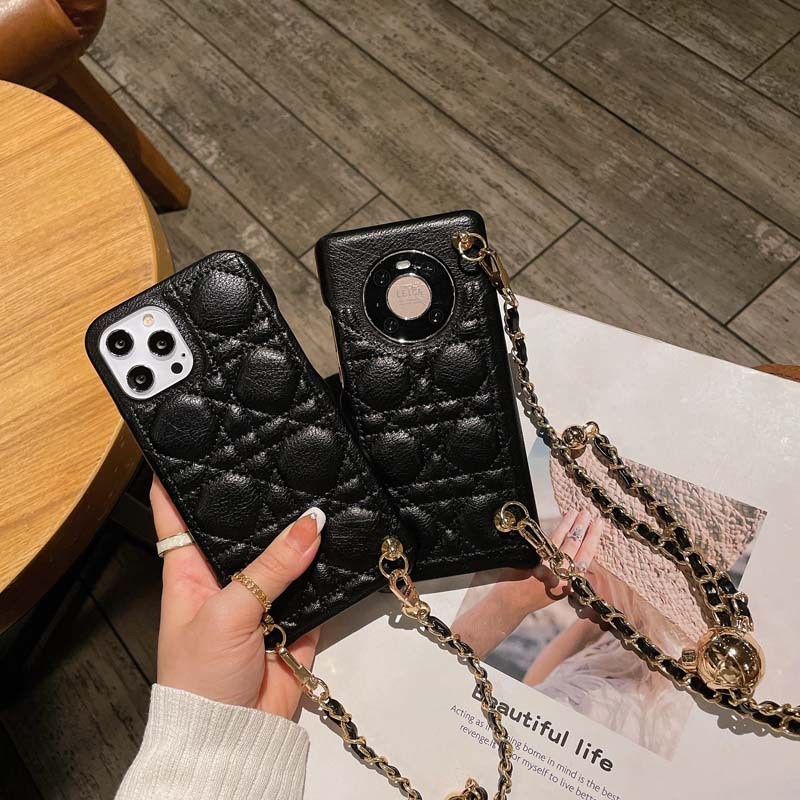 Adjustable Small Golden Ball Crossbody case iPhone 11 12 13 Pro max 7 8 plus xs xr Huawei P30 40 50 mate40pro Rhombus le