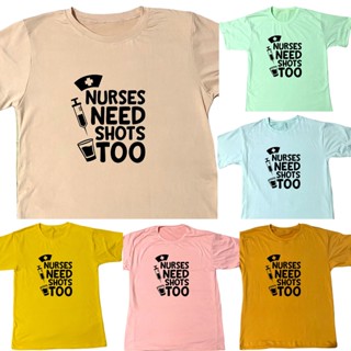 เสื้อยืดสีพื้น Q109 พยาบาลเสื้อเชิ้ตสีฟรีมากกว่าขนาด TSHIRT สําหรับเด็กวัยรุ่นชายและหญิง UNISEX s@H