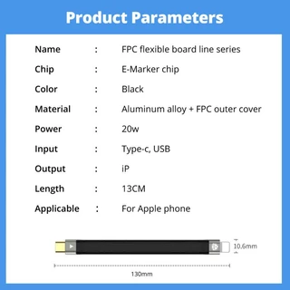 สายชาร์จ USB C 20W PD 13 ซม. ชาร์จเร็ว Typc-C USB C To IOS สําหรับ iP 12 Pro Max Mini Wire