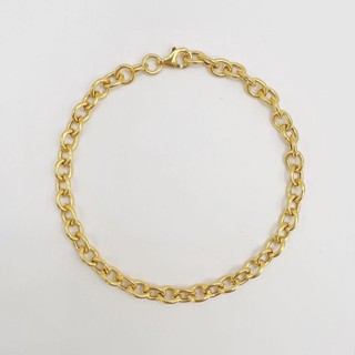 Marbella.bkk กำไลข้อมือ สร้อยข้อมือ เงินแท้ ชุบทอง 18k แบบโซ่  รุ่น Gold oval Bracelet (unisex)