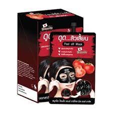 Smooto Tomato &amp; Charcoal Peel off Mask สมูทโตะ โทเมโท แอนด์ ขาร์โคล พีล ออฟ มาส์ค 10 กรัม