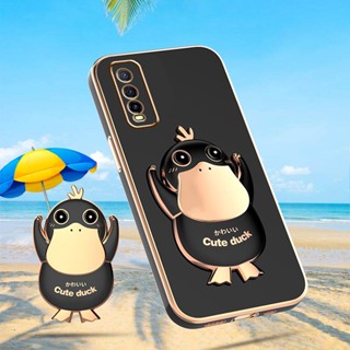 เคสโทรศัพท์มือถือ ลายเป็ดน่ารัก พร้อมขาตั้ง หรูหรา สําหรับ VIVO 1906 1904 1902 1901 1915 1935 1938 1907