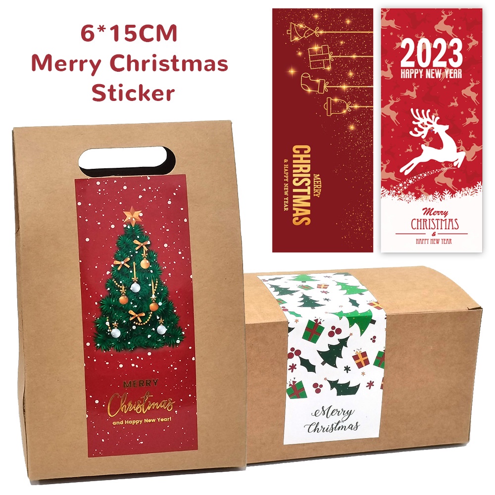 50 ชิ้น/แพ็ค 2024 Merry Christmas สติกเกอร์สวัสดีปีใหม่ Wishes สติกเกอร์ต้นคริสต์มาส Xmas ของขวัญแพคเกจตกแต่งป้ายปิดผนึกสติกเกอร์