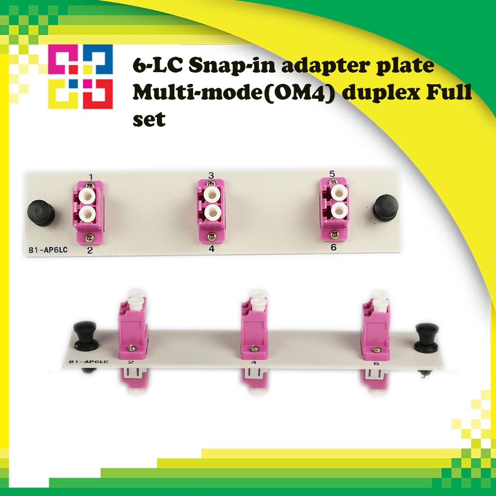 B1-AP6LCMMD4-F 6 LC Snap-in adapter plate Multi-mode(OM4) duplex Full set - BISMON