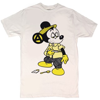 เสื้อยืด เสื้อยืดแขนสั้นลําลอง คอกลม ผ้าฝ้าย พิมพ์ลาย Mickey Shooting Dope สไตล์เกาหลี สําหรับผู้ชาย