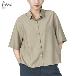 Pena house เสื้อเชิ๊ตผู้หญิงทรงครอป POSS092202