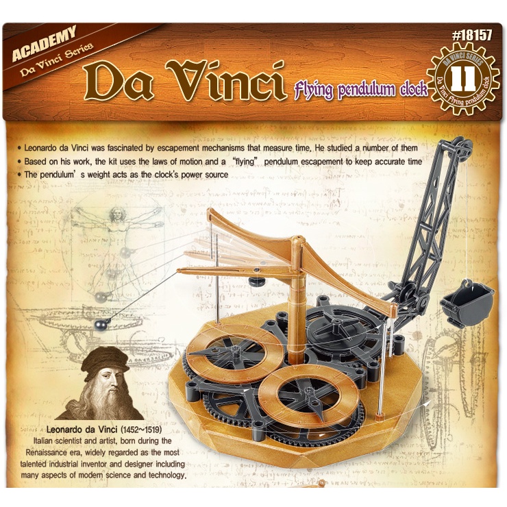 ACADEMY 18157 DA VINCI SERIES FLYING PENDULUM CLOCK Kit Eucation