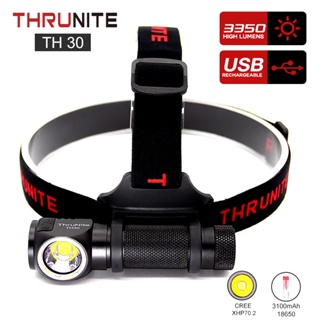 Thrunite TH30 ไฟฉายสวมศีรษะ 3350 Lumens 3100mAh 18650 ชาร์จ USB สว่างมาก อเนกประสงค์