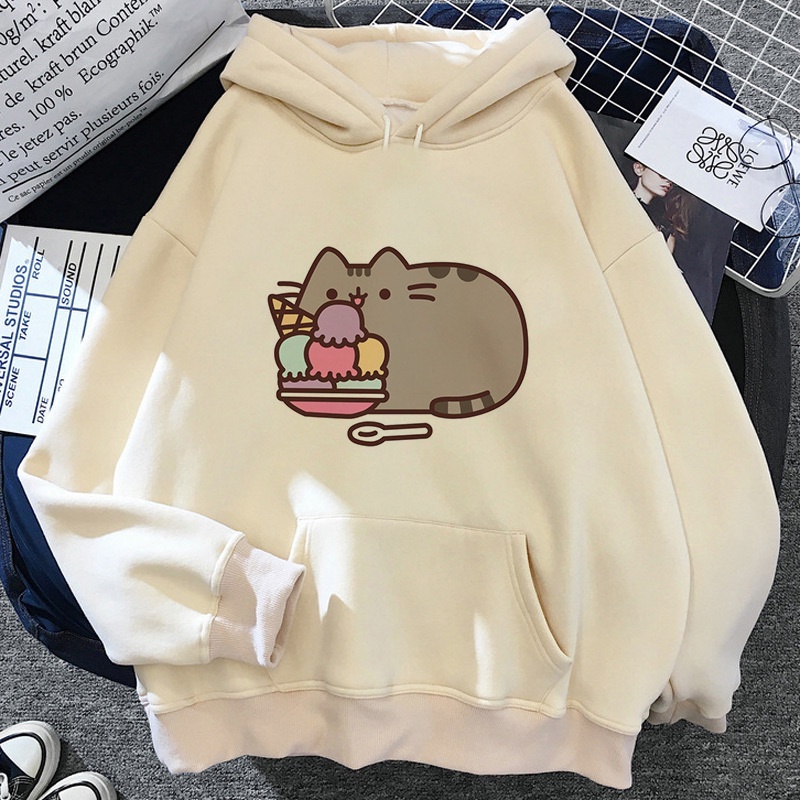 Pusheen Cat hoodies ผู้หญิง hip hop กราฟิกผู้หญิงเสื้อผ้า hodies plus size