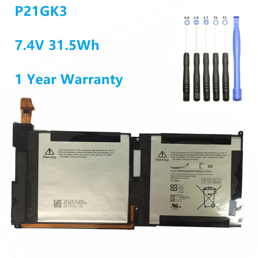 P21GK3 Battery For Samsung SDI Microsoft Surface RT 1516 Tablet PC 21CP4/106/96 P21GK3 7.4V 31.5Wh 4