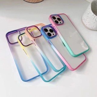 เคสหลังใสขอบสีทูโทน สำหรับ Oppo Reno8Z สำหรับ Realme9I 5 5s 5i 6i C3 C21 C35 C12 C15 C25 C21Y C25Y