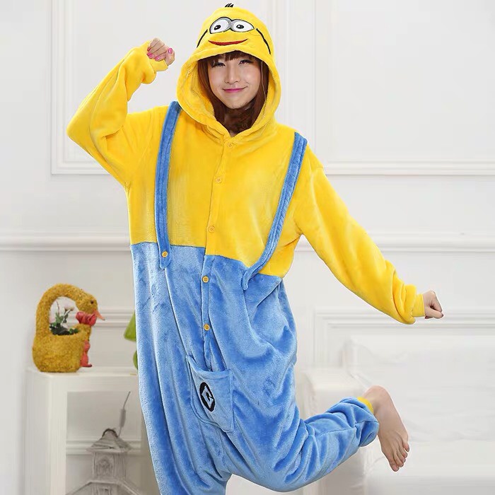 DESPICABLE ME MINION COSTUME ONESIE KIGURUMI PAJAMA COSPLAY SLEEPWEAR