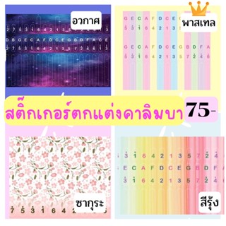 sticker สติ๊กเกอร์ ตกแต่งลิ่มคาลิมบา 🌈 คีย์ C 17 คีย์