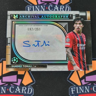 SANDRO TONALI 2021-22 Topps Museum UEFA Archival AUTO Card # 092/250 AC MILAN