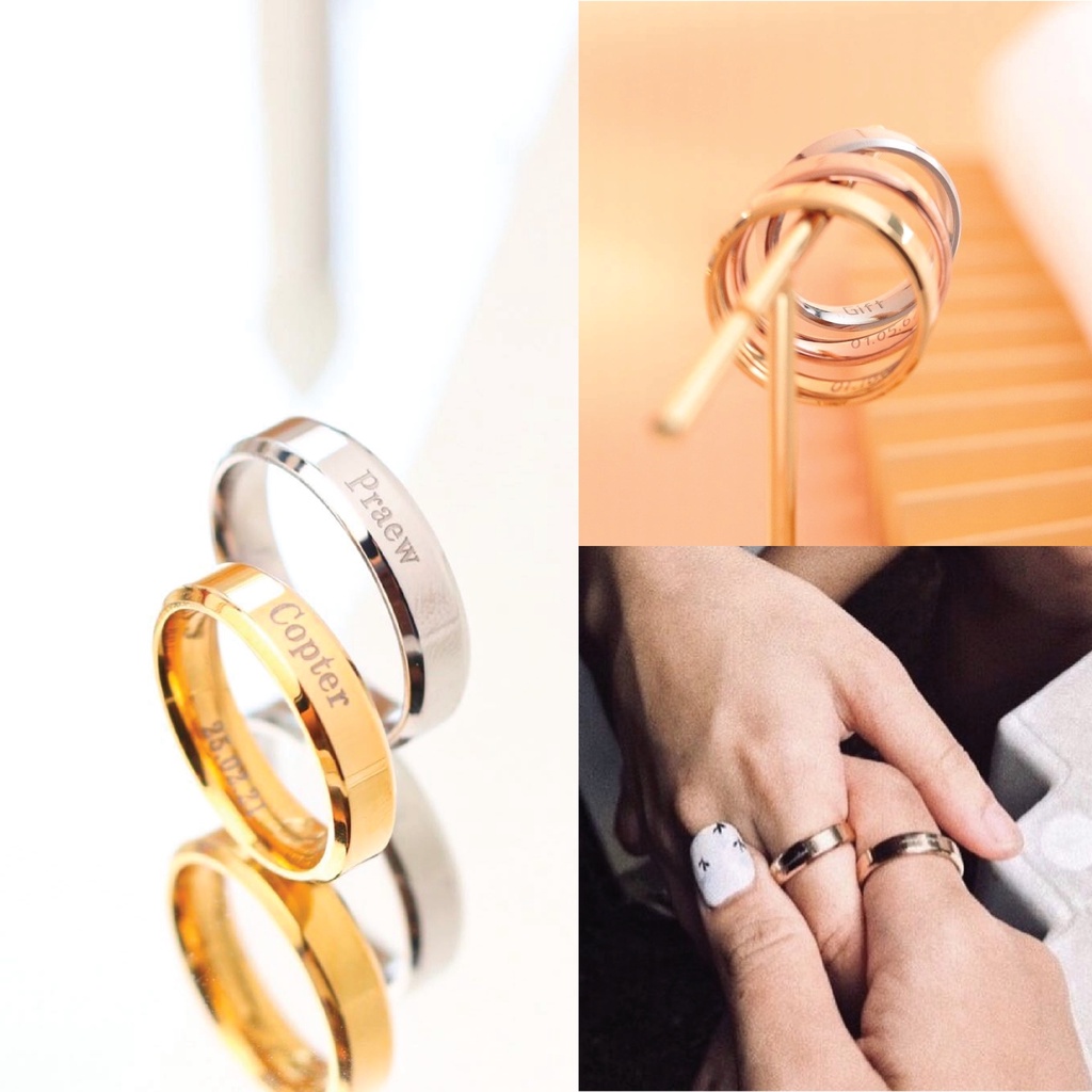 G.NIGHTDAY -  แหวนสลักชื่อ วัสดุสแตนเลส สลักชื่อฟรี classic ring