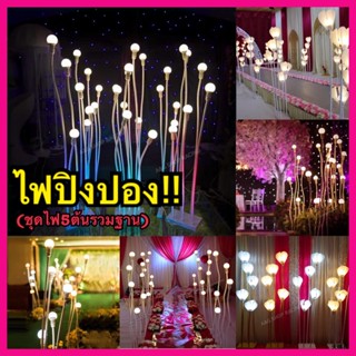 [ชุด5ต้น]ไฟปิงปอง ก้านดัดได้ ไฟLED ไฟตกแต่ง งานแต่งงาน พรีเว…