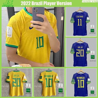 เสื้อกีฬาแขนสั้น ลายทีมชาติฟุตบอล Brazilian jersey Neymar Vini Jr 2022