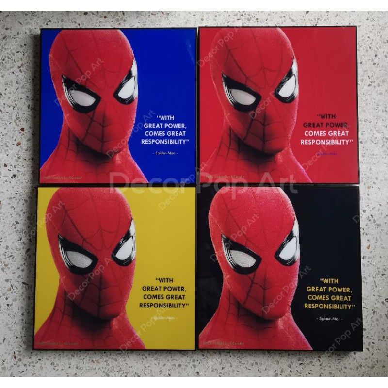 Art Box Spiderman รูปภาพตกแต่งผนัง รูปภาพตกแต่งบ้าน รูป Pop Art กรอบรูป Pop Art ตกแต่งผนัง