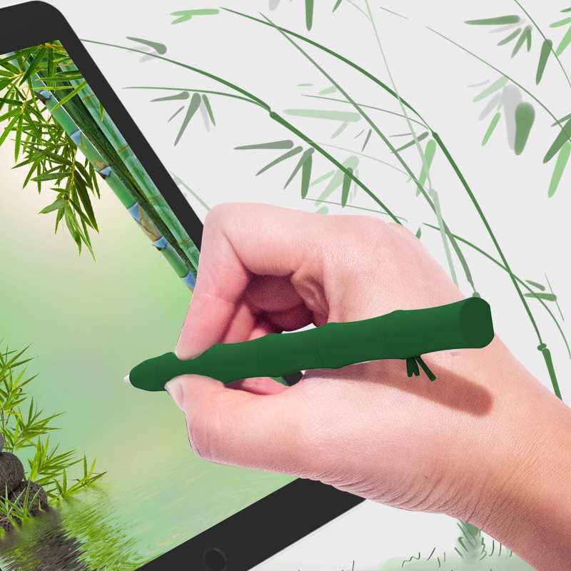 เคสซิลิโคน ลายไม้ไผ่ สําหรับ Apple Pencil 2 1 Apple Pencil 1 Generation 2nd iPad Tablet Touch Pen Stylus