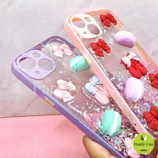 I เคสมือถือ TPU ขอบสีกันกล้อง กากเพชรกริตเตอร์ไล่สีติดอไหล่มาการอง