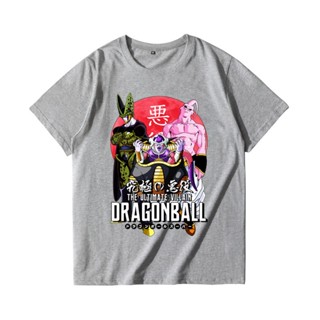 ☒☞Seven Dragon Ball T-shirt Mens Popular Brand Joint Majin Buu Freeza Cell Dragon Ball Ultra-Short Sleeve INS Loose-Fit