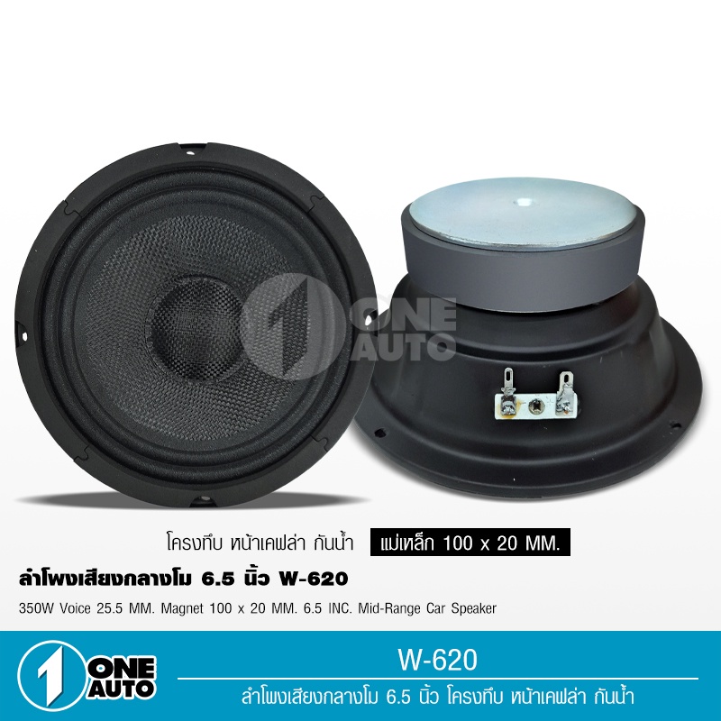 1autoshop_thลำโพงรถยนต์กลาง6.5นิ้ว โครงทึบกันน้ำหน้าเคฟล่า100X20มิล เต็มวอยส์ 25.5 งานประกอบอย่างดี