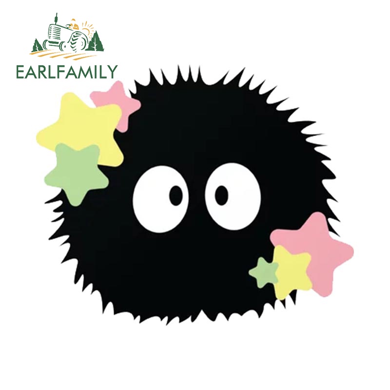 EARLFAMILY 13 ซม.Soot Sprite รถสติกเกอร์ตกแต่งบุคลิกภาพ Creative Decal กันน้ําไวนิลรถ Wrap