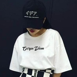 เสื้อครอปสายฝอ เสื้อผู้ชายเท่ CARPE DIEM พิมพ์คุณภาพสูงทํา UNISEX TSHIRTS COD Xkk เสื้อยืดสีขาว Tee