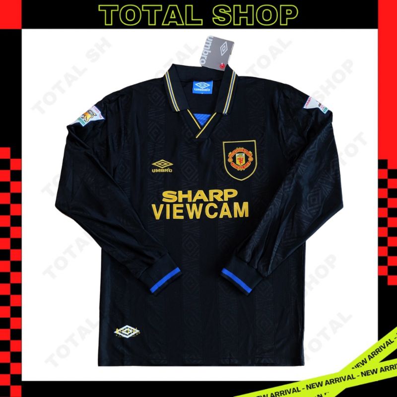 Manchester United 1993/95 Away Jersey เสื้อแมนยูแขนยาวย้อนยุค เสื้อแมนยู Cantona Sharp view