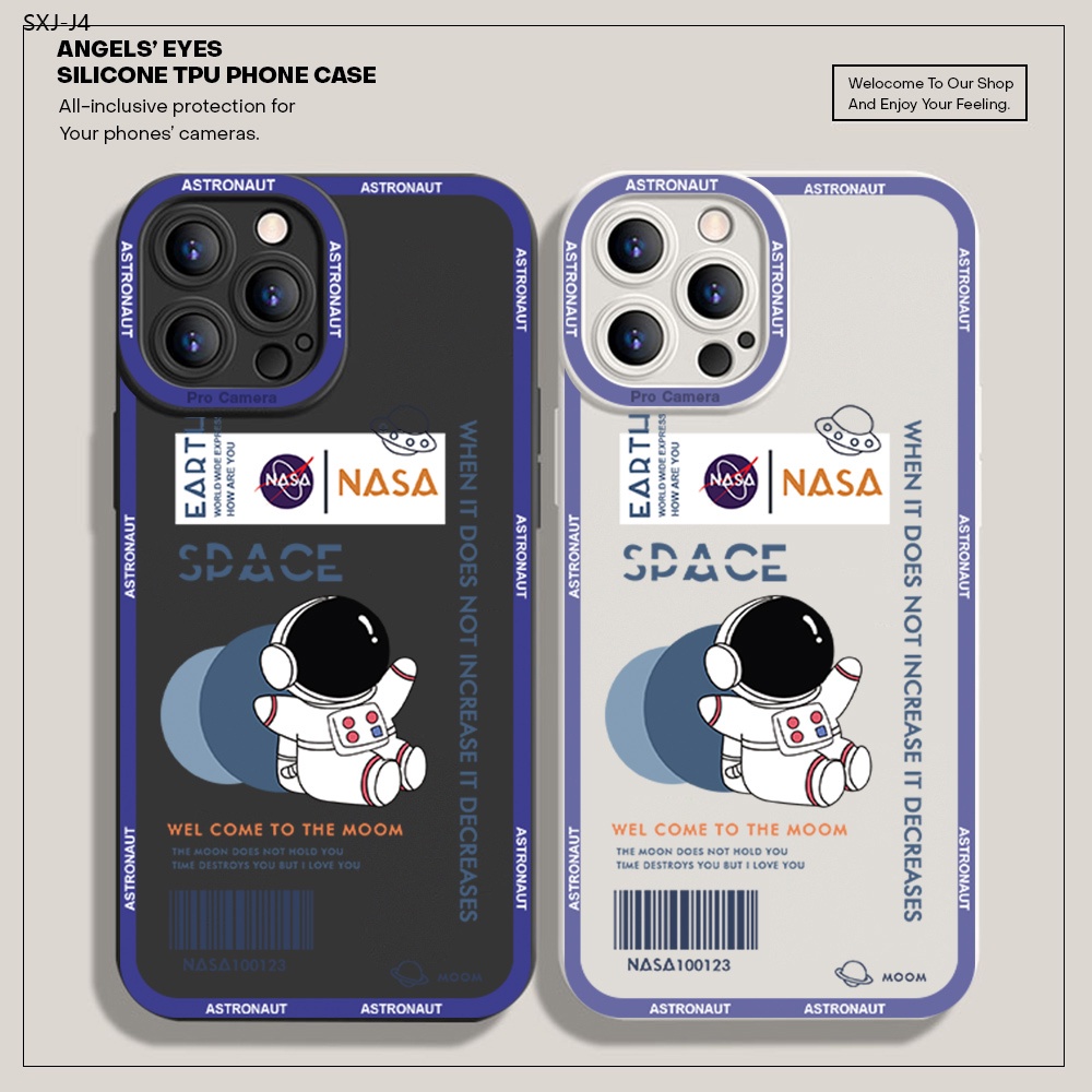 Compatible With Samsung Galaxy J4 J5 J6 J7 J8 Core Pro Plus Prime 2018 2017 2015 J4+ J6+ เคสซัมซุง สำหรับ Case Cartoon NASA Space Astronaut เคสโทรศัพท์ Soft Back Cover
