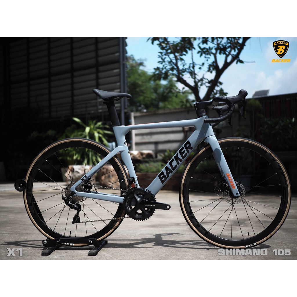 จักรยานเสือหมอบ Backer รุ่น X1 อัพเกรดจานหน้า Shimano 105 R7000