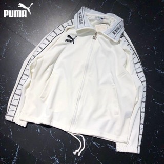 Puma ของแท้ 100% เสื้อแจ็กเก็ตกันหนาว คอปก ปักลายโลโก้ ด้านข้าง สําหรับผู้ชาย และผู้หญิง