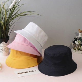 #cod▥INN Korean Foldable Bucket Hat Solid Color Hip Hop Wide Brim  Round Top Fisherman Cap