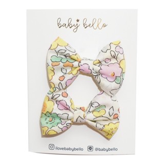 BABY BELLO - Mini Hair Clip Betsy Yellow โบติดผมเด็ก ลายดอกไม้