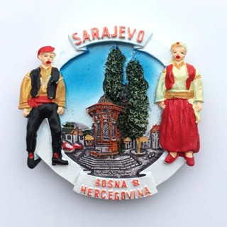 Bosnia And Herzegovina Sarajevo สติกเกอร์แม่เหล็กเรซิ่น 3D สําหรับติดตกแต่งตู้เย็น บ้าน ท่องเที่ยว