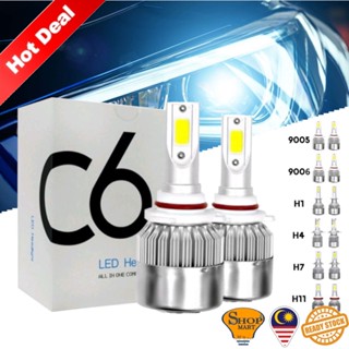 หลอดไฟหน้ารถยนต์ C6 Hid Led H1 H3 H4 H7 H8 H9 H11 9005 9006 6000k