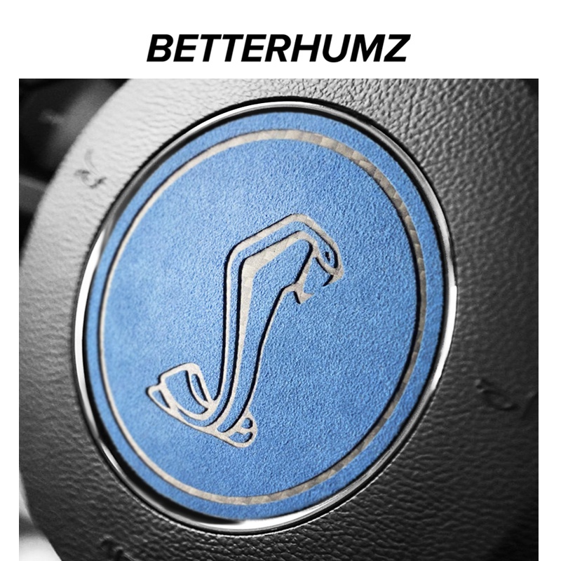Alcantara For Ford Mustang 2015-2022 Steering Wheel Cobra Shelby Horse Logo Emblem Sticker Carbon Fi