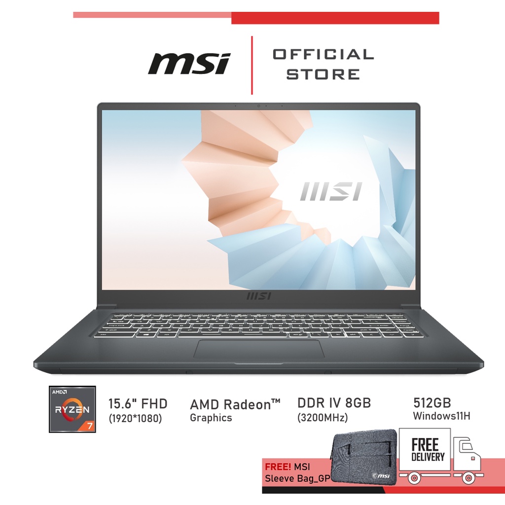 MSI Notebook (โน้ตบุ๊ค) Modern 15 A5M-295TH (15.6FHD / AMD / W11H)