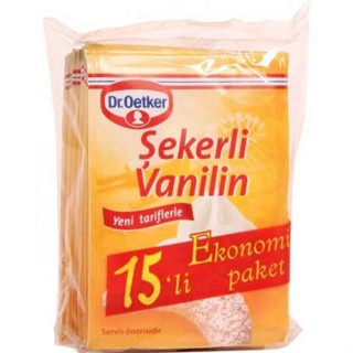 วนิลาแบบผงจำนวน 15 ซอง(ขนาด 5 กรัม*15 ซอง)  แบรนด์ dr.oetker หมดอายุ 01 2024 (พร้อมจัดส่ง)