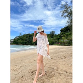 SPICIEST BEACHWEAR | Jola Beach Cover Up // White | เสื้อคลุม เดรส เสื้อคลุมชุดว่ายน้ำ เสื้อคลุมบิกินี่ ชุดไปทะเล