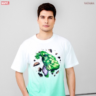 VATANA - เสื้อยืดคอกลม เสื้อไล่สี สีเขียว พิมพ์ลาย THE HULK