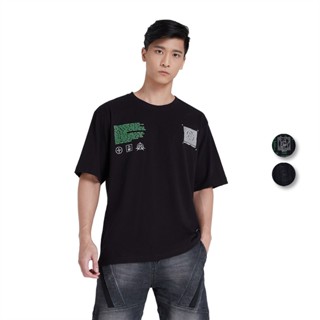 เสื้อยืดสีขาวDAVIE JONES เสื้อยืดโอเวอร์ไซส์ พิมพ์ลาย สีดำ Graphic Print Oversized T-Shirt in black WA0080BK WA0081BK